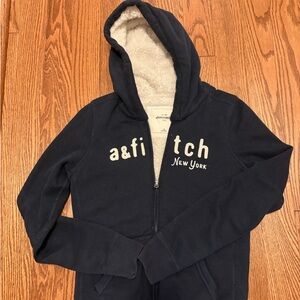 Abercrombie & Fitch Dark sherpa lined hoodie